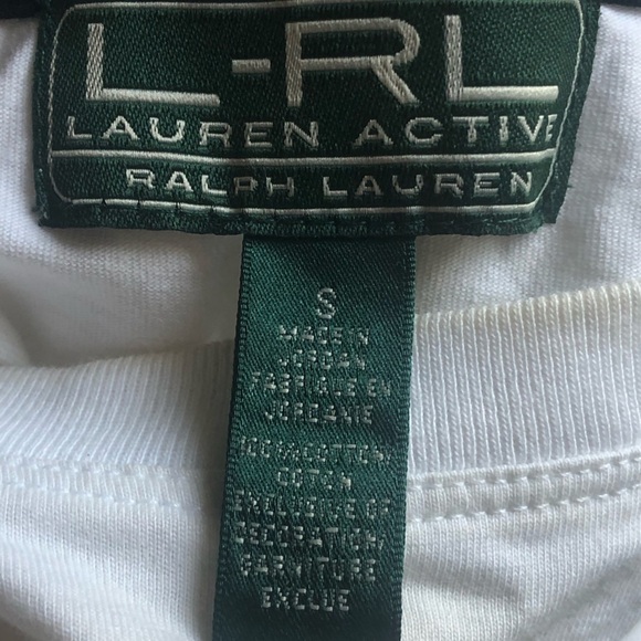 Vintage L-RL White Crew Tee Shirt 90s Y2K Size Small - Picture 9 of 11